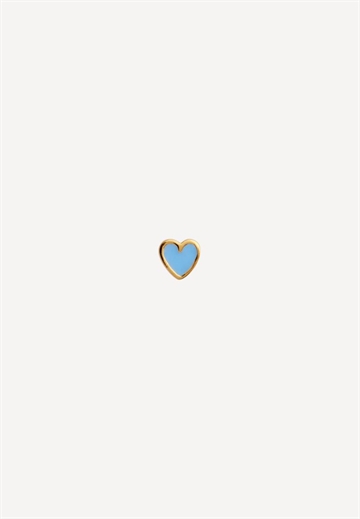 STINE A - Petit Love Heart ørering - Blue 